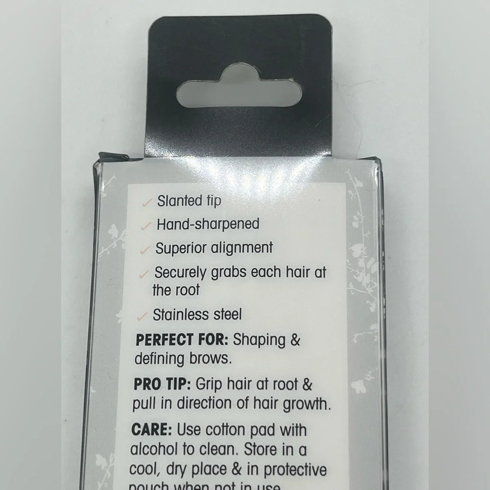 Japonesque Slant Tweezer W/Slanted Tip, Superior Alignment & Stainless Steel New
